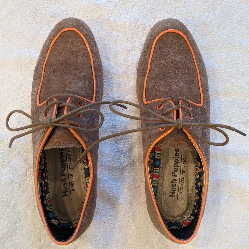 Hush Puppies Graham Blucher Oxford in Taupe Suede